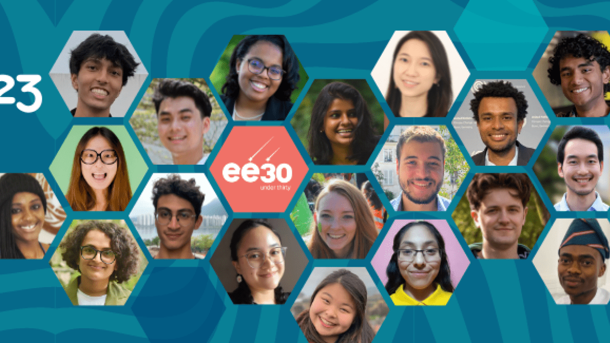 Thirty-one smiling faces represent the 2023 EE 30 Under 30 cohort.