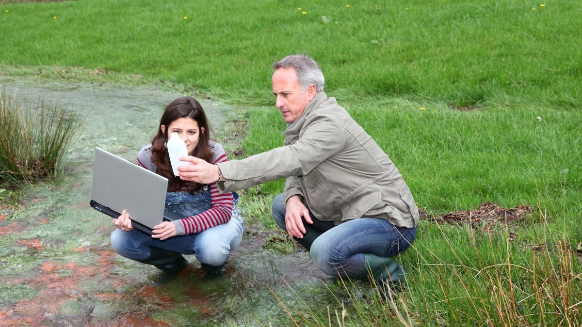 teen and teacher water testing