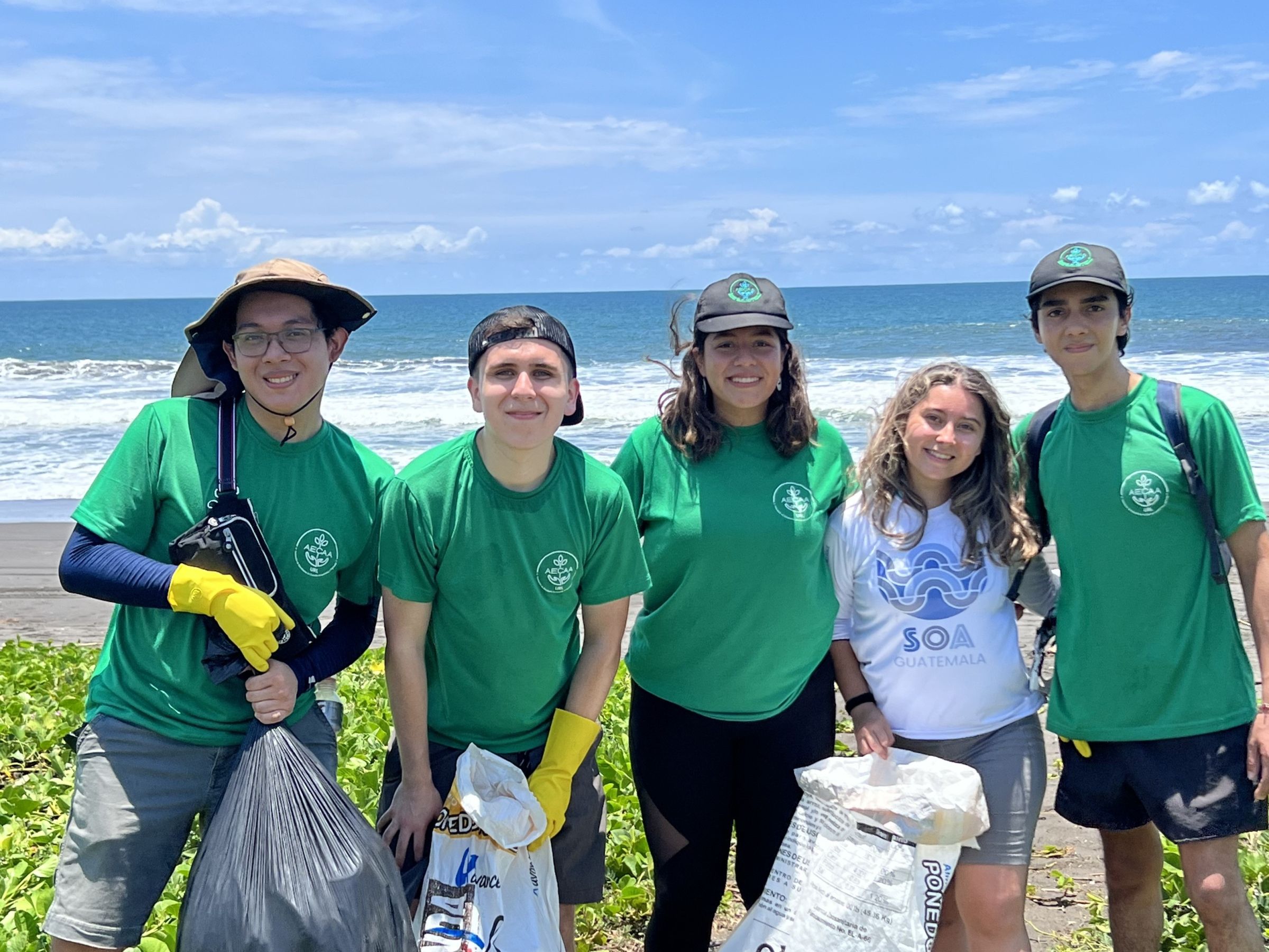 Beach clean-up organized by AECCA and SOA Guatemala.