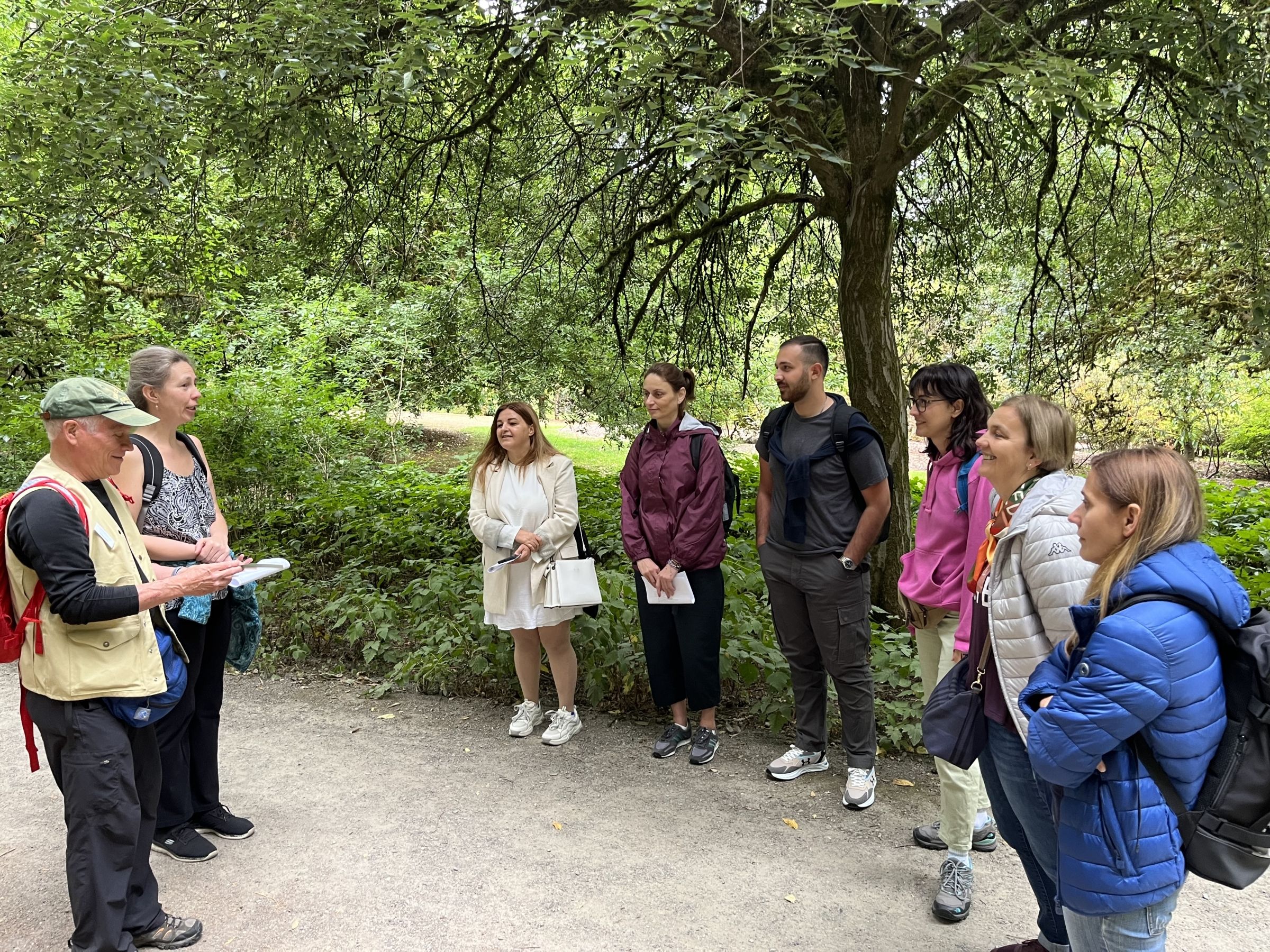 Kristine with colleagues attending training about nature interpretation in Washington park Arboretum