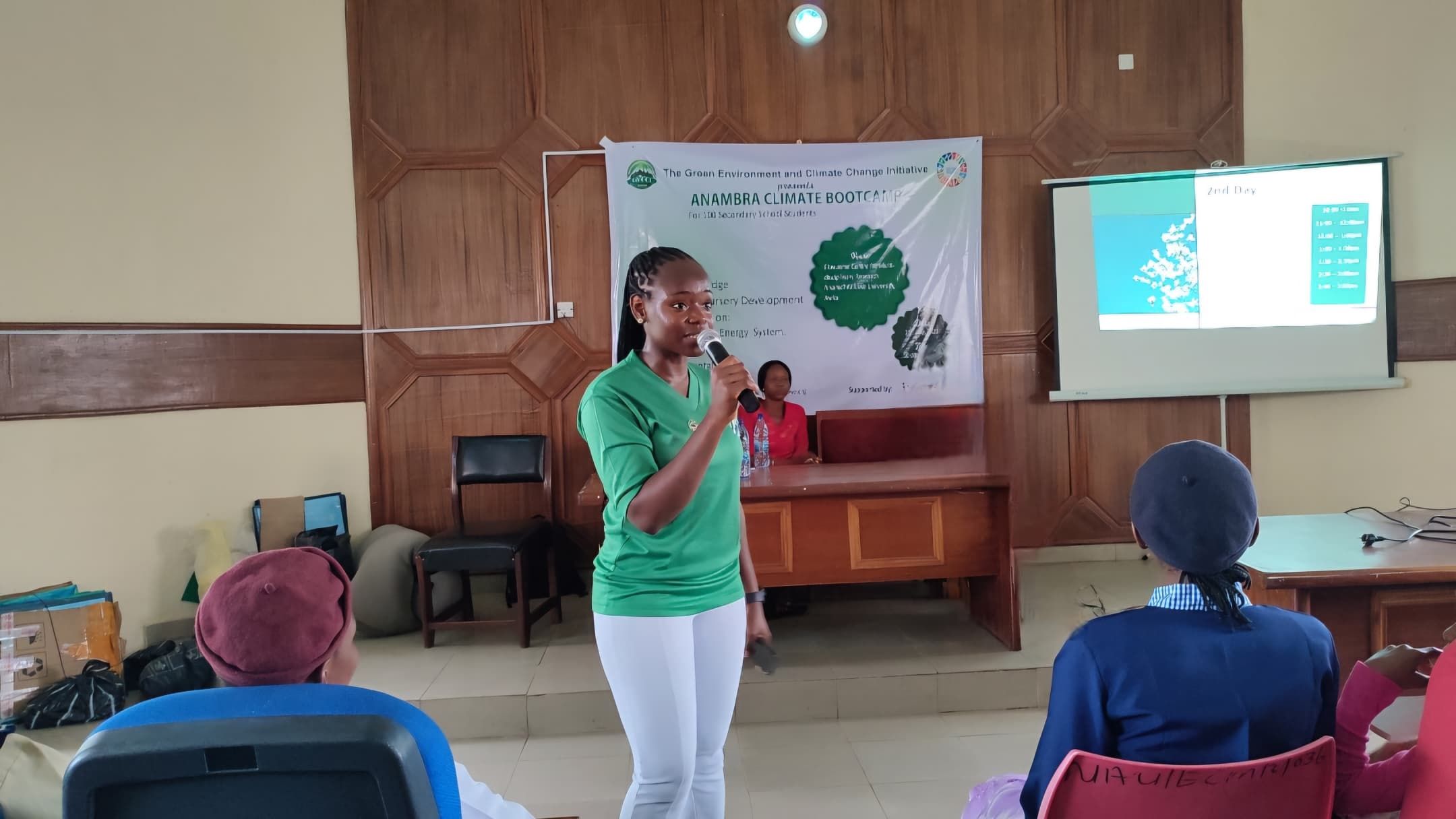 Mmachukwu addressing the participant of the first Anambra Climate Bootcamp