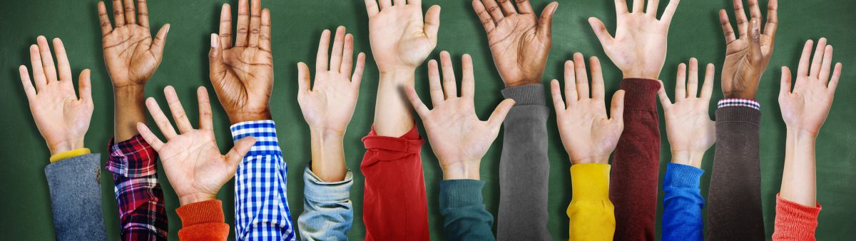 Group of Multiethnic Diverse Hands Raised