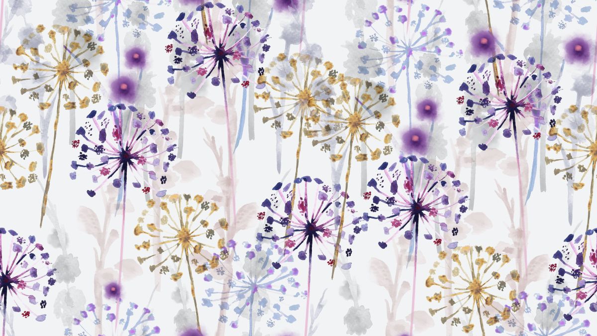 illustration of colorful dandelions