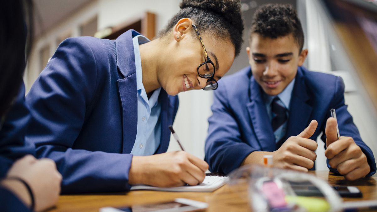 Teen students working on STEM project