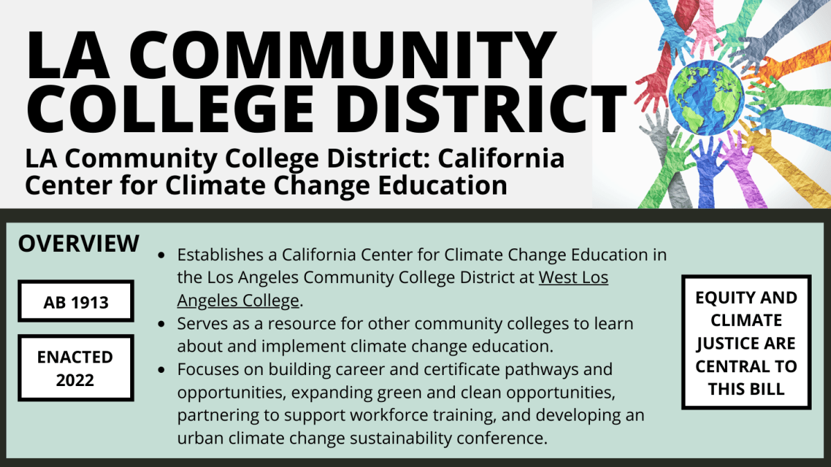 LA Community College District California Center for Climate Change Education