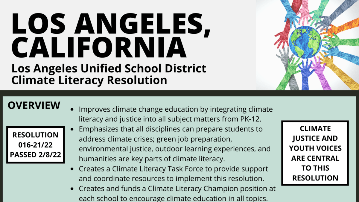Los Angeles Unified School District Climate Literacy Resolution