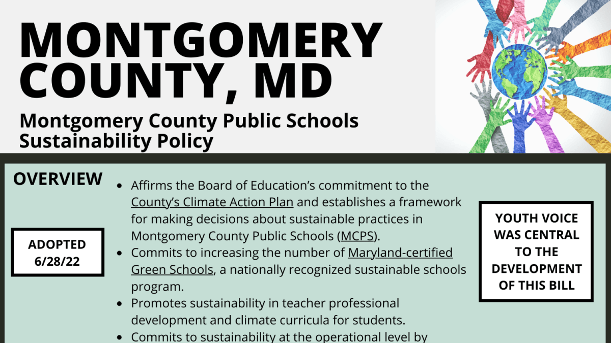 Montgomery County Public Schools Sustainability Policy