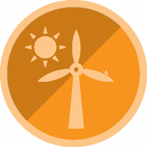 Climate Change Education eePRO group icon windmill with sun