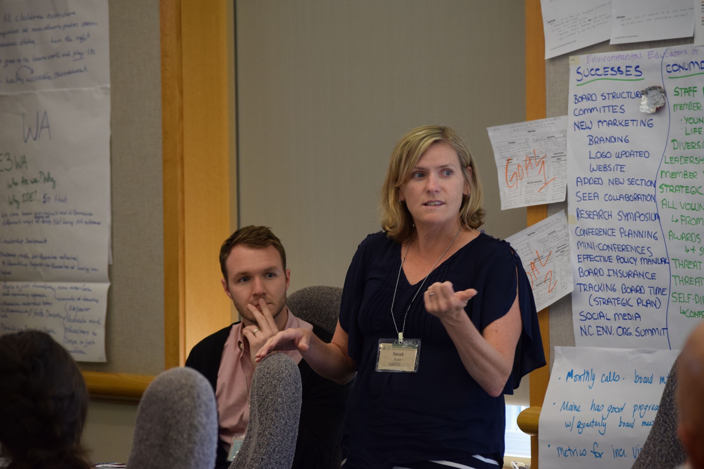 Sarah Bodor and Drew Price presenting at ee360 meeting