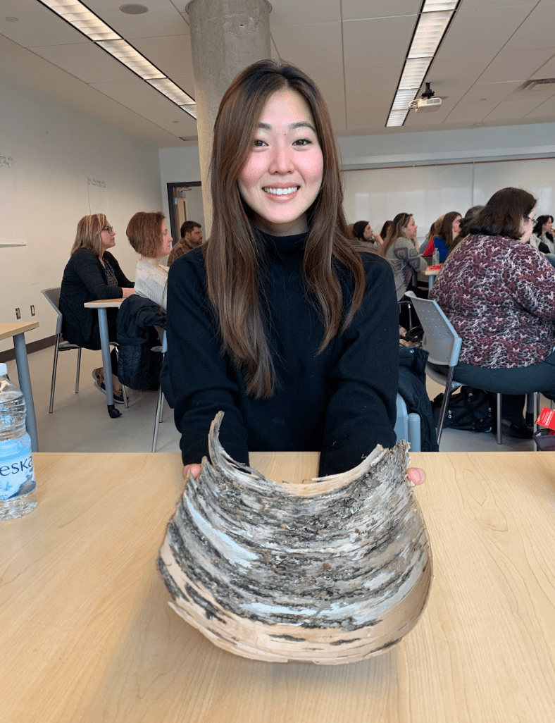 Rosa Na holding birch bark