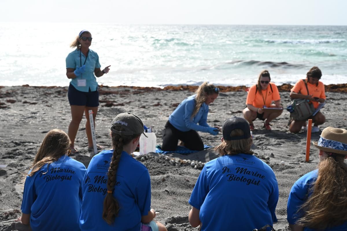 Lindsay French teaching at beach