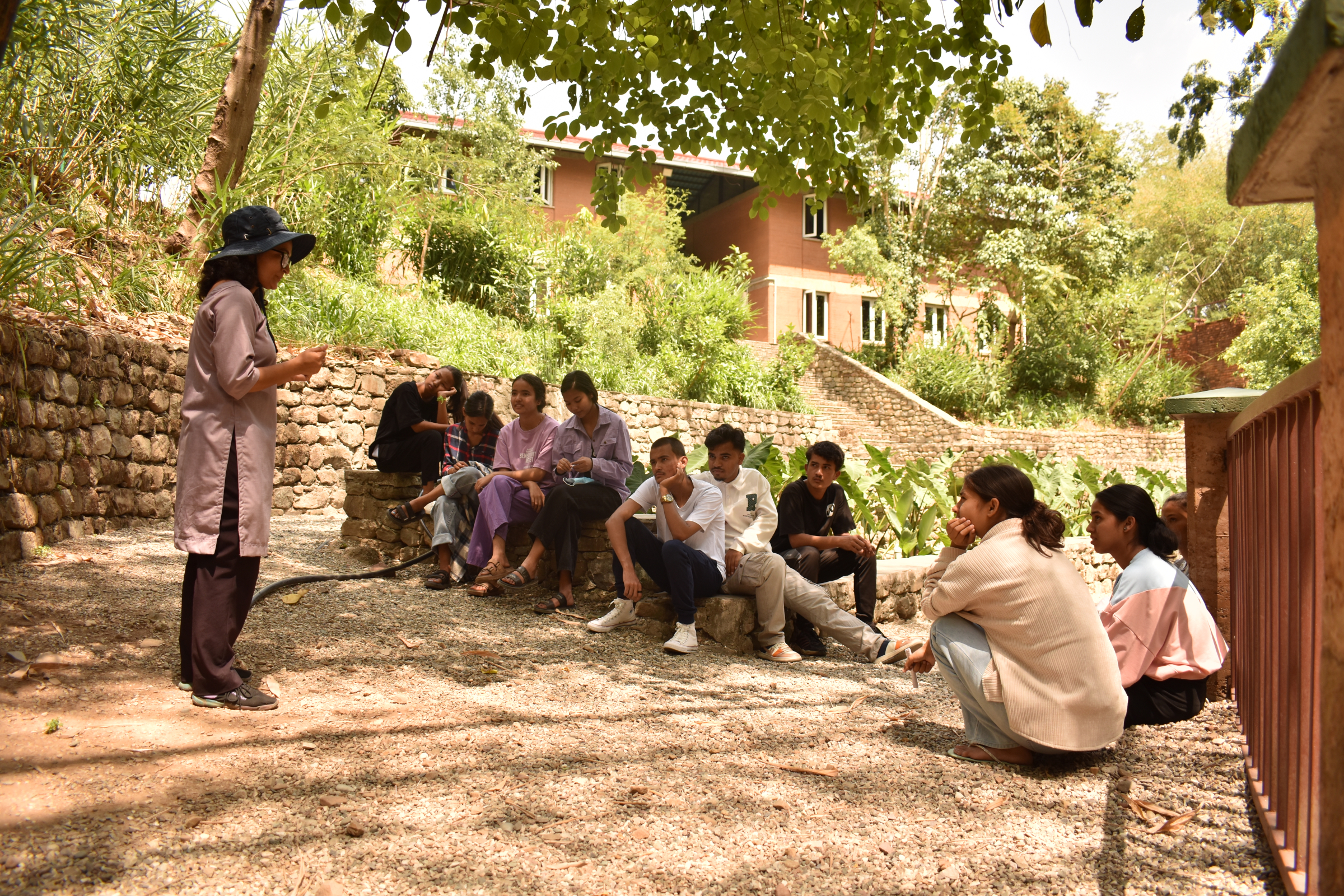 Facilitating session on sustainability to students. Credit: BlinkNow.