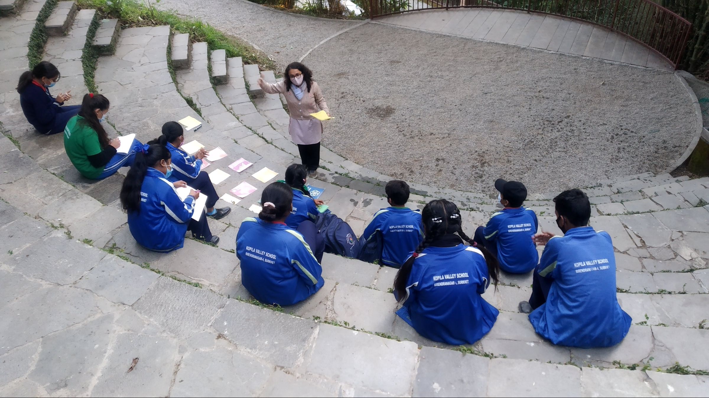 Facilitating discussion session for club students on Sustainable Development Goals. Credit: BlinkNow.