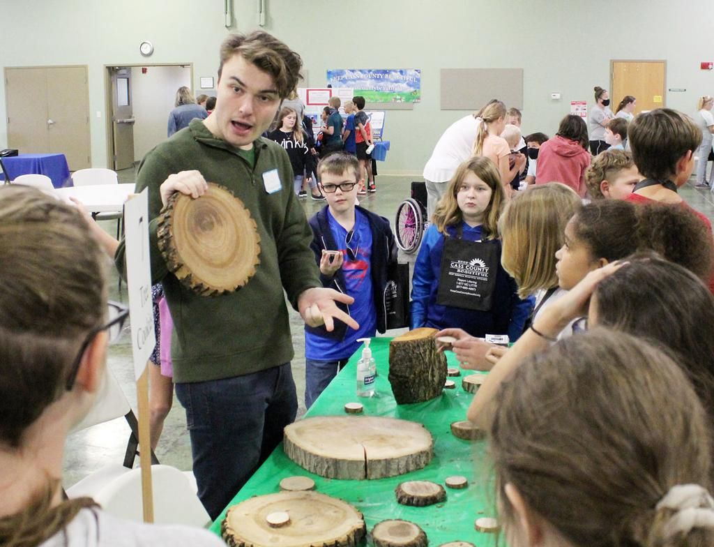 Jack teaches students at a school festival hosted by Keep Cass County Beautiful in Plattsmouth, Nebraska. 