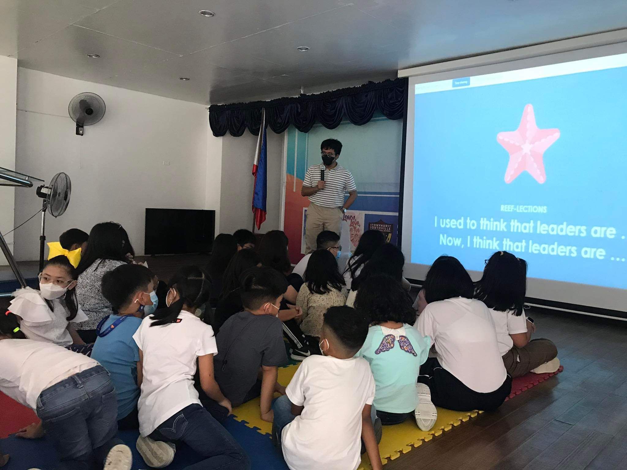 Jude is giving a talk on advocacy building and leadership to students of Stonyhurst Southville International School during their annual Outdoor Workshop on Leadership. 