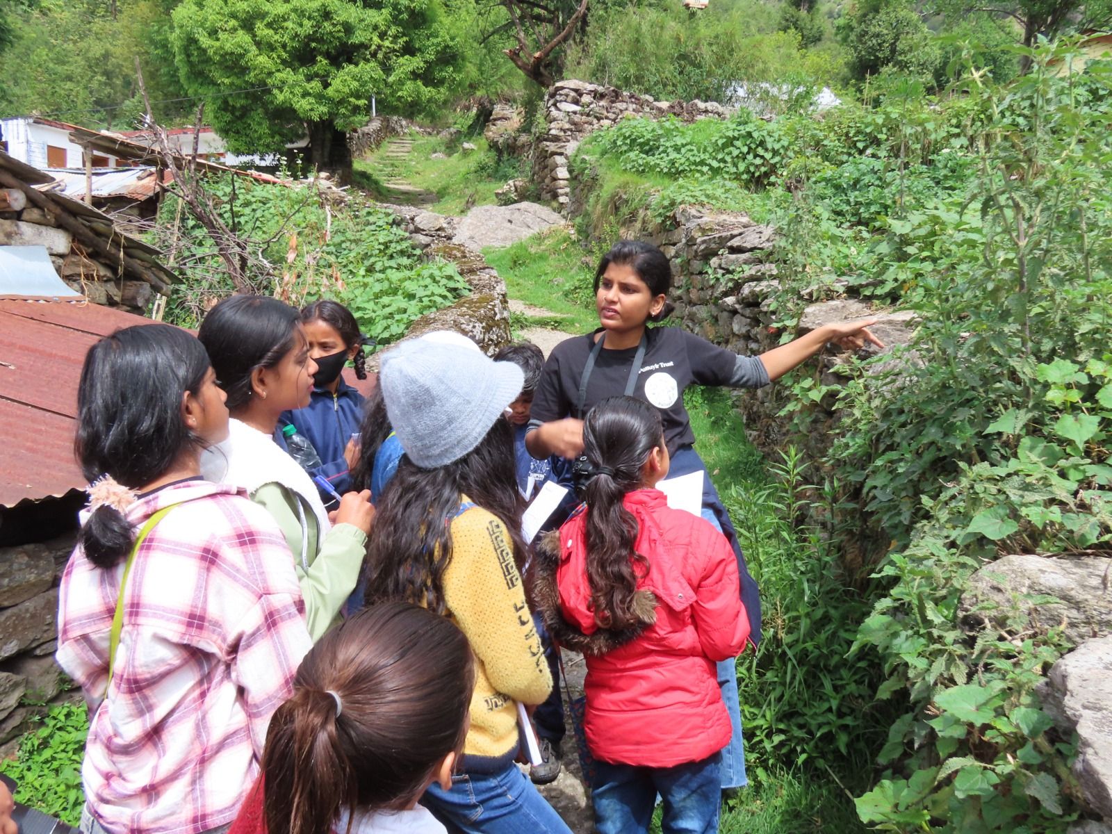 Taking school children on an insect walk in the hill-state of Uttarakhand.