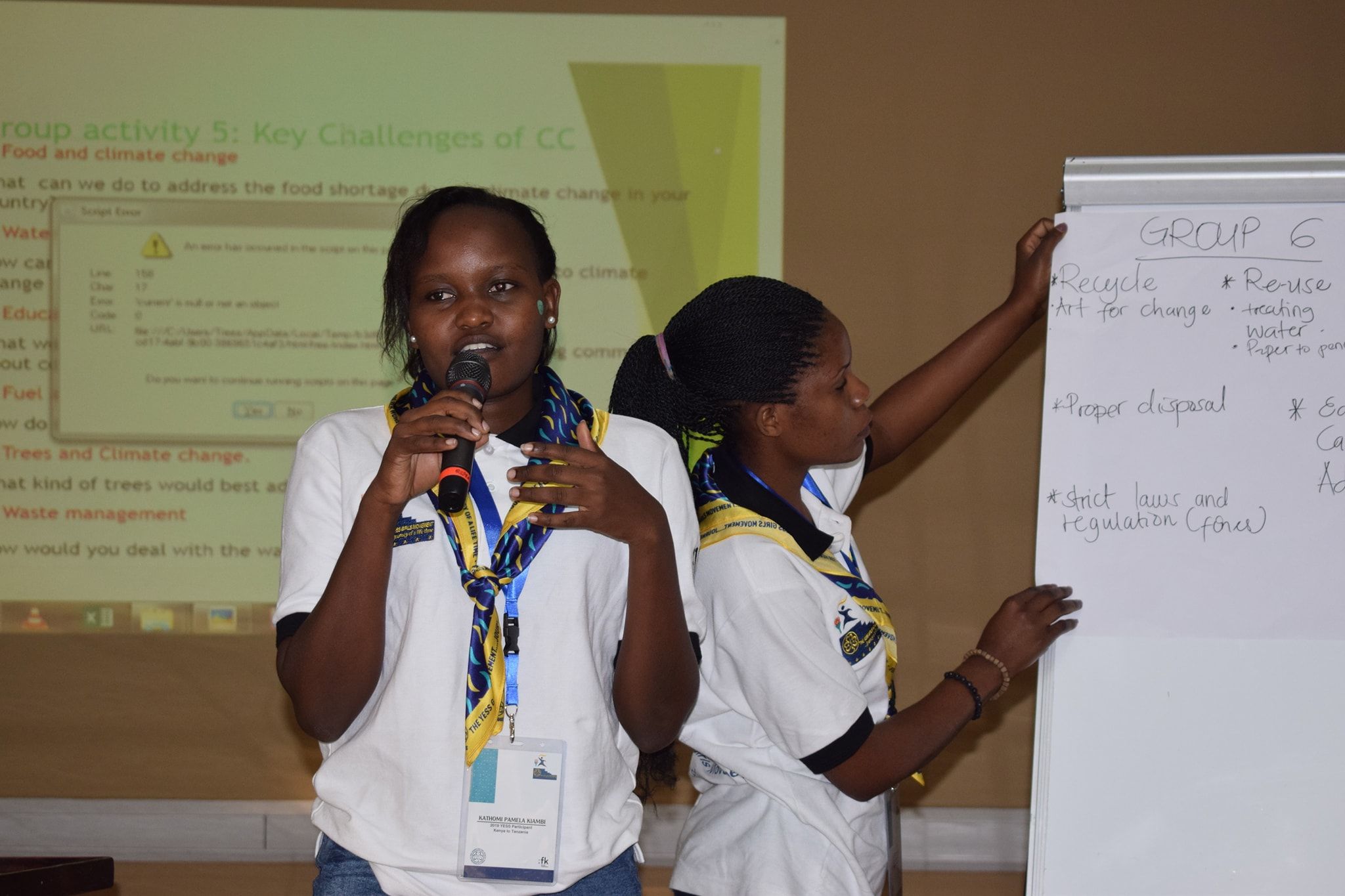 Presenting the challenges of climate change and the role of young people in driving change. Credit: YESS Girls Movement.