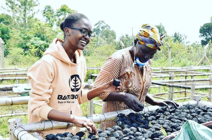 Wendy Omanga visiting Busia Bamboo Cooperative in Butula constituency. Credit: Moonlight Initiative ltd. 