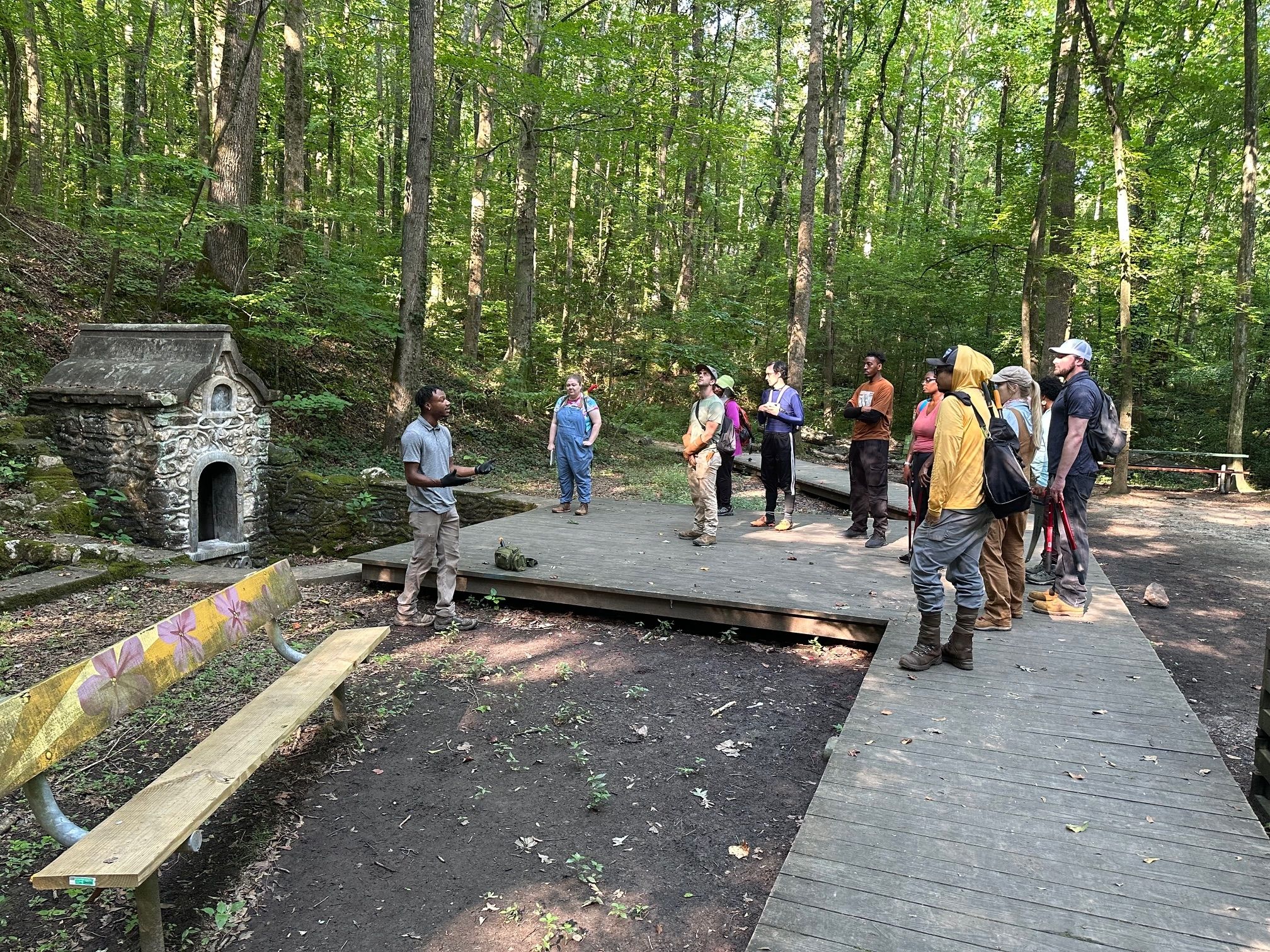 Dajawn Williams leads the first Cohort of EcoAddendum's Greenspace Restoration Corps, I workforce training program to equip civilians to be leading conservation stewards. Photo Credits go to Jacob Miller of EcoAddendum.