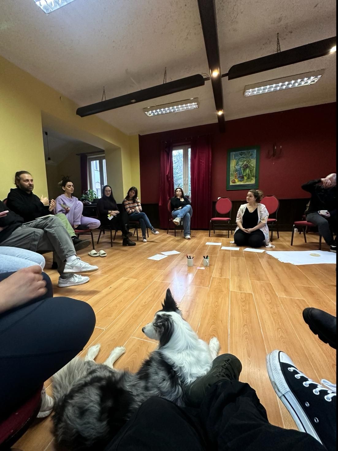 Katka facilitating a session during a training on sustainable and slow fashion in Poland